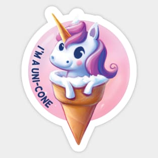 Unicorn Unicone Ice Cream Sticker